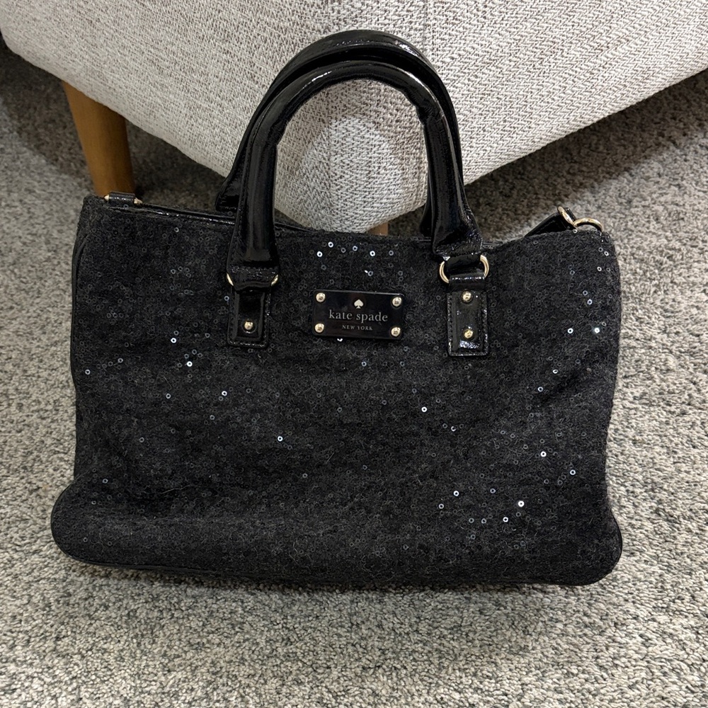 Kate Spade Black Glitter Satchel